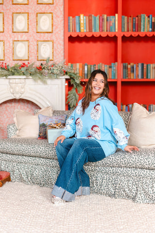 Glitzy Santa Pullover | Ice