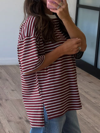 Cason Stripe Boyfriend Tee
