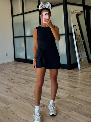 Aveline Active Wrap Romper | Black