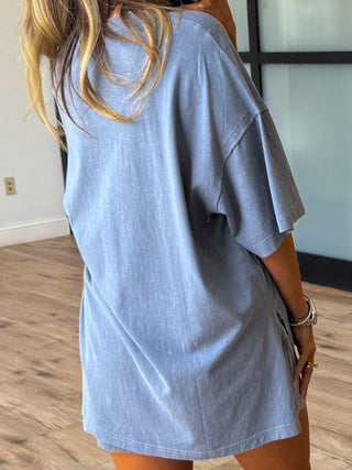 Days End Cotton Tee | Dusty Blue | +Plus Available | RESTOCK