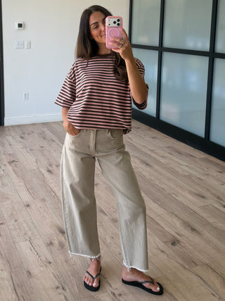 Cinder Wide Fray Hem Jeans