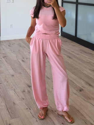 Birdie Crossover Two Piece Set | Ballet Pink