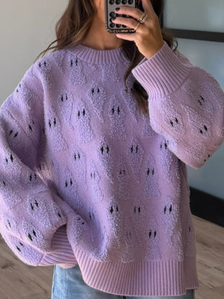 Ghosted Plush Sweater | Lavender