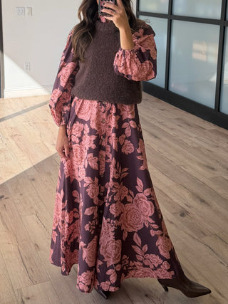 Charlotte Belted Maxi Dress | Bordeaux Rose
