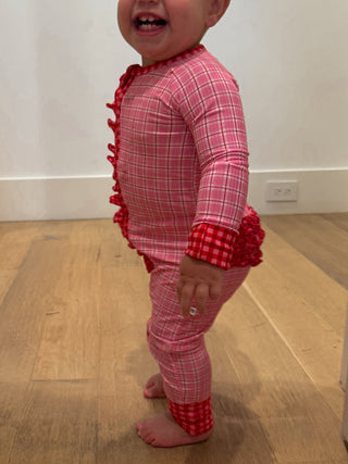 Pink Picnic Ruffle Zippy | Tiny Talulah