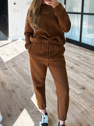 Cotton Fleece Joggers | Caramel