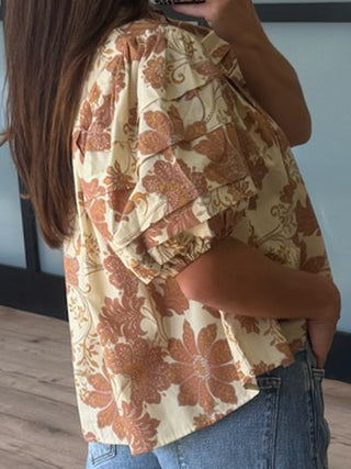 Copacabana Puff Sleeve Blouse | Desert Bloom