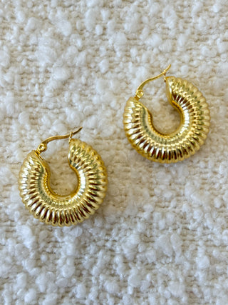 Spiral Gold Hoop Earrings