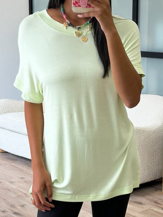 Athleisure Split Hem Tee | Lime | FINAL SALE