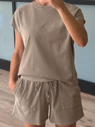 At Home Tee + Shorts Set | Mocha