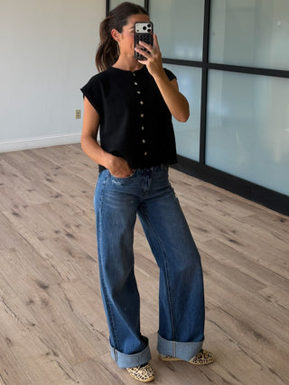 Locke Wide-Leg Cuff Jeans