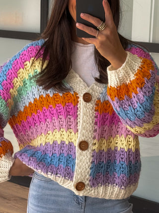 Brite Light Chunky Knit Cardigan | +Plus Available