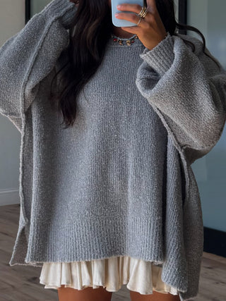 Lev Textured Sweater | Grey | +Plus Available | RESTOCK