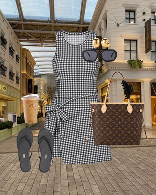 Gingham Active Wrap Romper | Black | RESTOCK