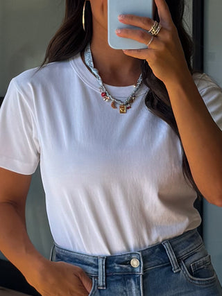 Danie Tee Bodysuit | White