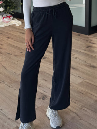 Refresh Slit Hem Lounge Pants | Washed Black