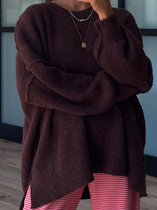 Lev Textured Sweater | Chocolate | +Plus Available