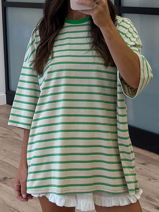 Santos Stripe Boyfriend Tee | Clover