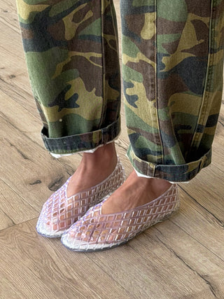 Jelly Mesh Ballet Flats | Clear