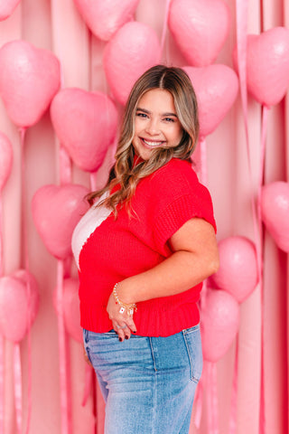 Big Heart Knit Top | +Plus Available