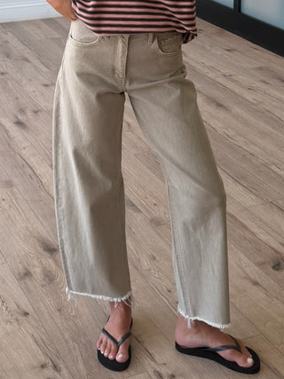 Cinder Wide Fray Hem Jeans