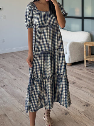 Juliette Gingham Dress | Navy | FINAL SALE