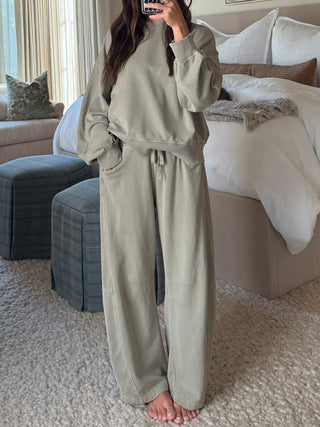 Lounge Around Pullover + Barrel Set | Sage