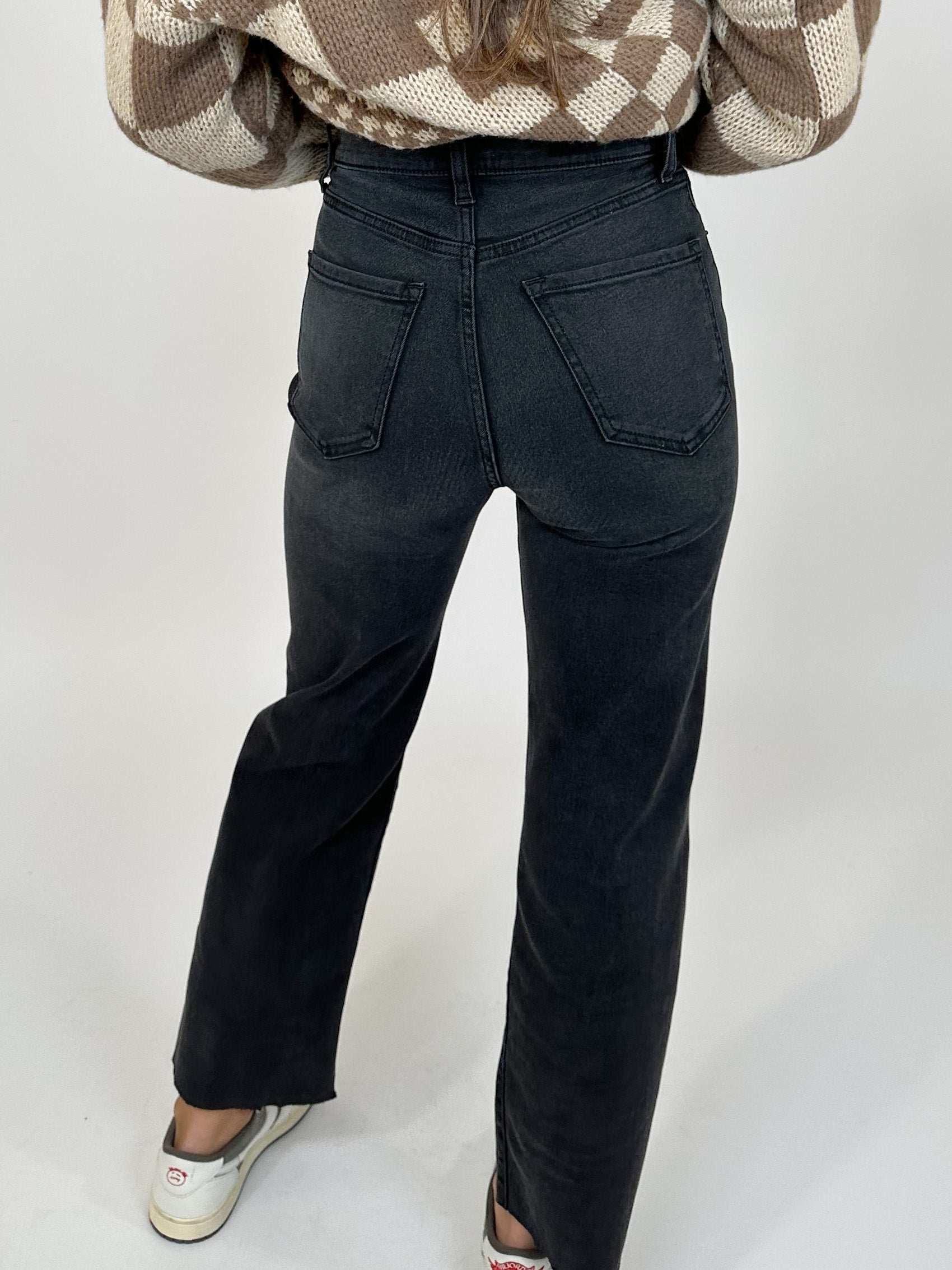 Quinn Mid Rise Cell Phone Pocket Dad Jeans - Free Shipping On