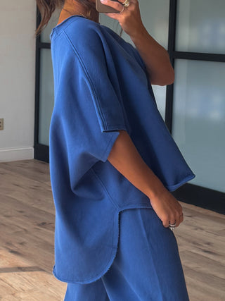 Worn Well Oversized Top | Royal Blue | RESTOCK