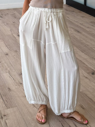 Austyn Baggy Balloon Pants | White
