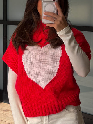 Big Heart Knit Top | +Plus Available