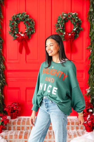 'Naughty and Nice' Graphic Pullover