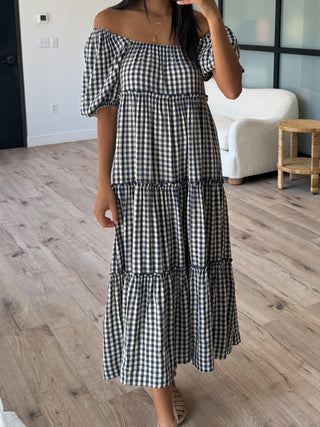 Juliette Gingham Dress | Navy | FINAL SALE