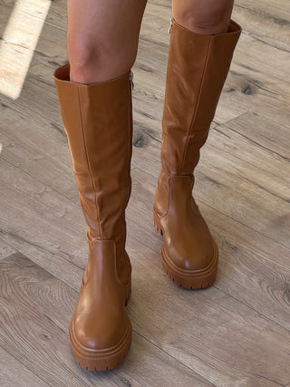 Axel Chunky Platform Boots | Camel