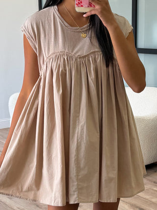 Haze Babydoll Dress | Taupe | FINAL SALE