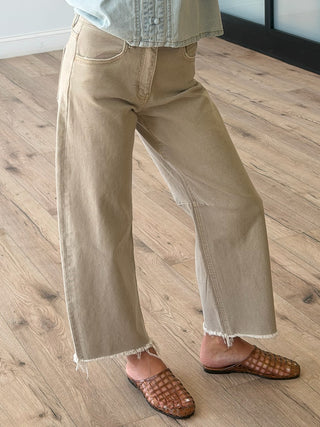 Cinder Wide Fray Hem Jeans