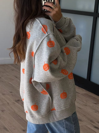 "HALLOWEEN" Reversible Mock Neck Sweatshirt