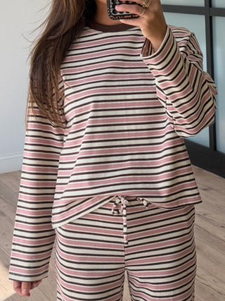 Off The Scene Stripe Long Sleeve | Chocolate Rose