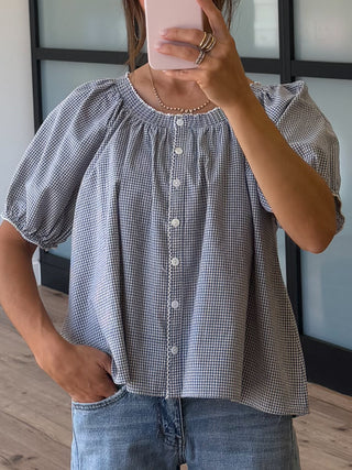 Dusty Delta Gingham Top + Scrunchie