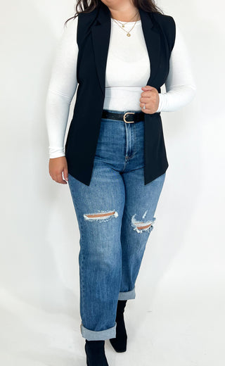 Paige Blazer Vest | Black
