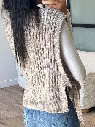 Monroe Side Tie Sweater Vest | Taupe