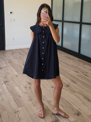 Banks Oversized Collar Dress | Navy