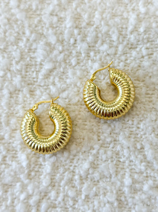 Spiral Gold Hoop Earrings