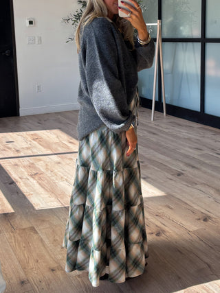 In Full Swing Plaid Skirt | Pine