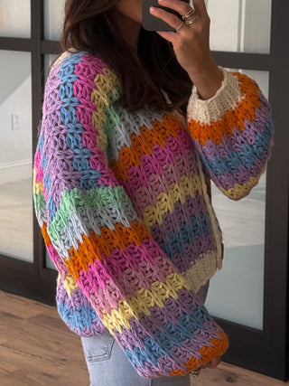 Brite Light Chunky Knit Cardigan | +Plus Available