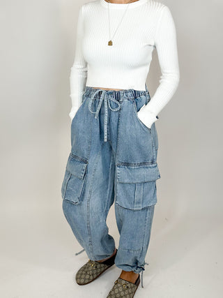 Avery Long Sleeve Knit Top | White