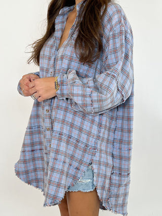 Stone Cliff Plaid Tunic | Peri Blue | +Plus Available | RESTOCK