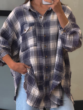 Regent Navy Plaid Button-Down