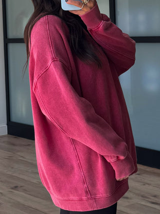 Oak Park Mineral Wash Pullover | Red