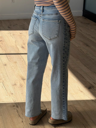 Flynn Wide Contrast Jeans | +Plus Available